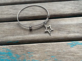 SALE- Star Charm Bangle Bracelet - Adjustable Bracelet