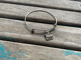 SALE- Typewriter Charm Bangle Bracelet