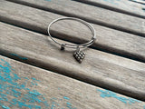 SALE - Grapes Charm Bangle Bracelet - Adjustable Bracelet