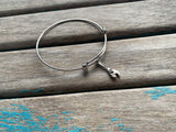 SALE- Wrench Charm Bangle Bracelet - Adjustable Jewelry