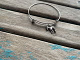 SALE- Donkey Charm Bangle Bracelet - Adjustable Animal Jewelry