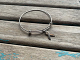 Fighter Ribbon Bangle Bracelet: Adjustable Charm