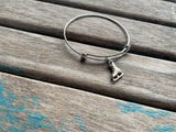 SALE- Ice Skate Charm Bangle Bracelet