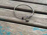 SALE- Pumpkin Bangle Bracelet- Adjustable Charm Bracelet