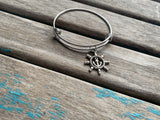 SALE- Ship's Helm Charm Bangle Bracelet - Adjustable Nautical Jewelry