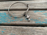 SALE- Dance Charm Bangle Bracelet - Adjustable Bracelet
