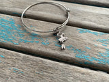 SALE- Dance Charm Bangle Bracelet - Adjustable Bracelet