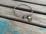 SALE - Weather Charm Bangle Bracelet: Adjustable Sun & Cloud Jewelry