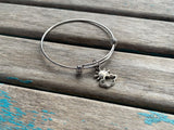 SALE - Weather Charm Bangle Bracelet: Adjustable Sun & Cloud Jewelry