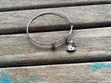 SALE- Adjustable Bangle Bracelet with Dress Charm