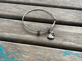 SALE- Adjustable Bangle Bracelet with Dress Charm