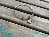 SALE- Adjustable Bangle Bracelet with Dress Charm