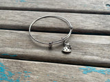 SALE- Adjustable Bangle Bracelet with Dress Charm
