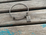 SALE- Cookbook Charm Bangle Bracelet - Adjustable Jewelry