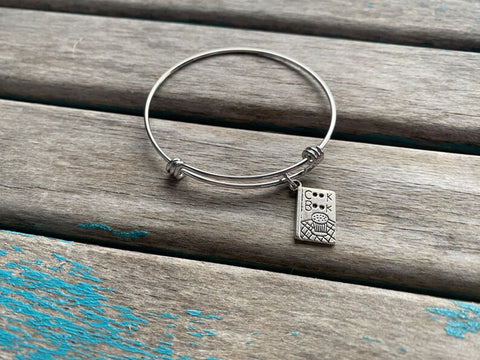 SALE- Cookbook Charm Bangle Bracelet - Adjustable Jewelry