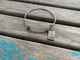 SALE- Cookbook Charm Bangle Bracelet - Adjustable Jewelry