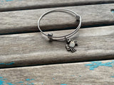 SALE- Crab Charm Bangle Bracelet - Adjustable