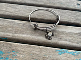 SALE- Crab Charm Bangle Bracelet - Adjustable