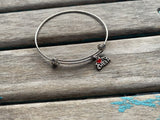 SALE- Cheer Charm Bangle Bracelet - Adjustable Bracelet