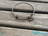 SALE- Cheer Charm Bangle Bracelet - Adjustable Bracelet