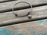 SALE- Soccer Charm Bangle Bracelet - Adjustable Bracelet