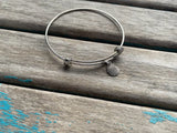 SALE- Seashell Charm Bangle Bracelet - Adjustable