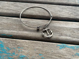 SALE- Anchor Charm Bangle Bracelet - Adjustable Bracelet