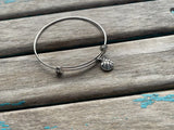 SALE- Basketball Charm Bangle Bracelet - Adjustable Bracelet