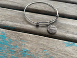 SALE- Basketball Charm Bangle Bracelet - Adjustable Bracelet