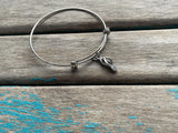 SALE- Flip Flop Charm Bangle Bracelet - Adjustable Bracelet