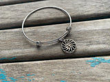 SALE- Sun Charm Bangle Bracelet - Adjustable Bracelet
