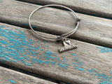 SALE- Swimming Charm Bangle Bracelet - Adjustable Bracelet