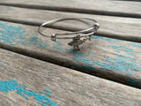 SALE- Shark Charm Bangle Bracelet - Adjustable Bracelet