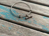 SALE- Graduation Charm Bangle Bracelet - Adjustable Bracelet