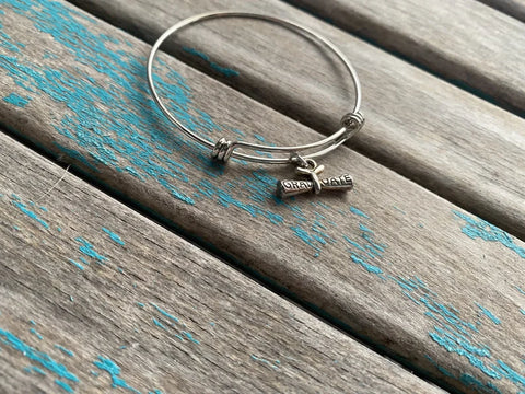 SALE- Graduation Charm Bangle Bracelet - Adjustable Bracelet