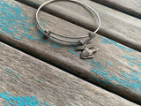 SALE- Helicopter Charm Bangle Bracelet - Adjustable Bracelet