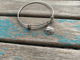 SALE- Baseball Charm Bangle Bracelet - Adjustable Bracelet