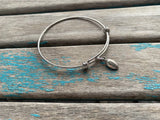 SALE- Football Charm Bangle Bracelet - Adjustable Bracelet