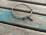 SALE- Football Charm Bangle Bracelet - Adjustable Bracelet