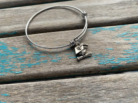 SALE- Graduation Charm Bangle Bracelet - Adjustable Bracelet