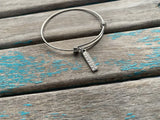 SALE- Ruler Charm Bangle Bracelet - Adjustable