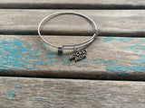 SALE- Hockey Mom Charm Bangle Bracelet - Adjustable Bracelet