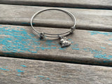 SALE- Bunny Charm Bangle Bracelet - Adjustable