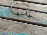 SALE- Bird Charm Bangle Bracelet - Adjustable Bracelet