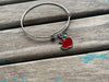 SALE- Apple Charm Bangle Bracelet - Adjustable