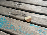 Wood and Creamy White Pendant Necklace
