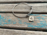 SALE- Passport Charm Bangle Bracelet - Adjustable Bracelet