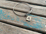 SALE- Passport Charm Bangle Bracelet - Adjustable Bracelet