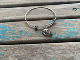 SALE- Football Charm Bangle Bracelet - Adjustable Bracelet
