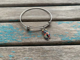 SALE- Autism Awareness Charm Bangle Bracelet - Adjustable Bracelet
